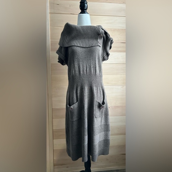 Spicysugar, extra large, short sleeve turtleneck with buttons sweater dress - Picture 1 of 7